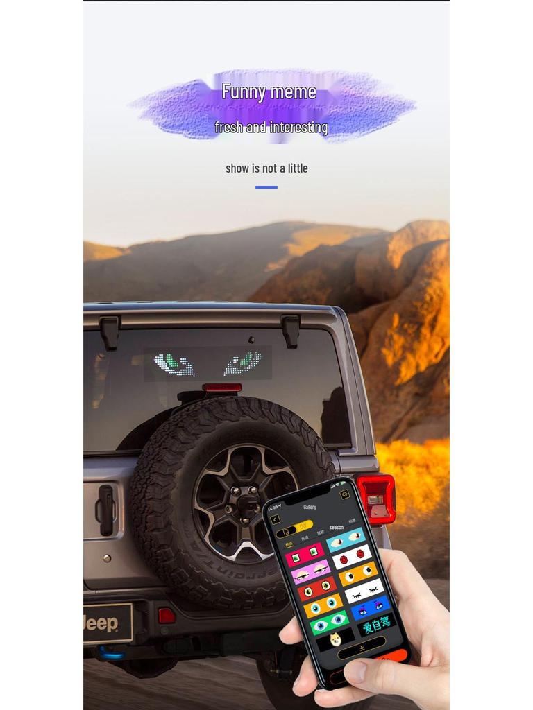 Truck Devil Eye Bluetooth LED Light: Dynamic, Flexible Advertising Screen for Vehicles