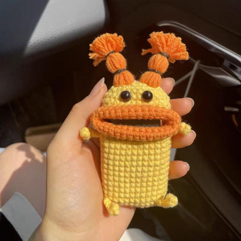 Hand-Crocheted Car Key Fob Cover, Big Mouth Key Protector, Cute Yarn Keychain for Car Keys, Unique Handmade Gift Car Key Cases