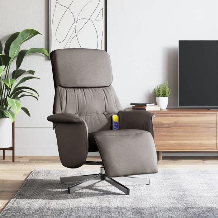 VidaXL Reclining Massage Armchair with Footrest Taupe Fabric 356674