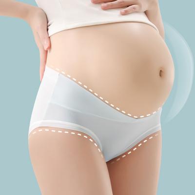 Bragas para embarazadas, ropa interior para mujer, seda helada de verano, alta elasticidad, cintura baja, soporte para finales del embarazo, bragas de maternidad