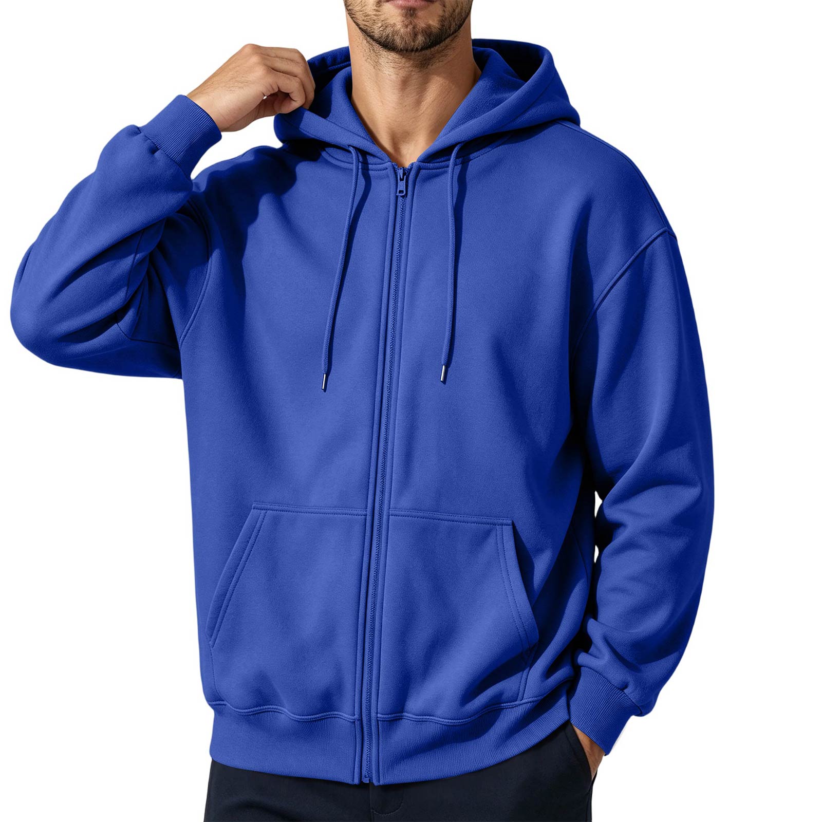 Men s Zip Up Hoodie, Loose Fit Fashion Sweatshirt for Casual Everyday Wear S