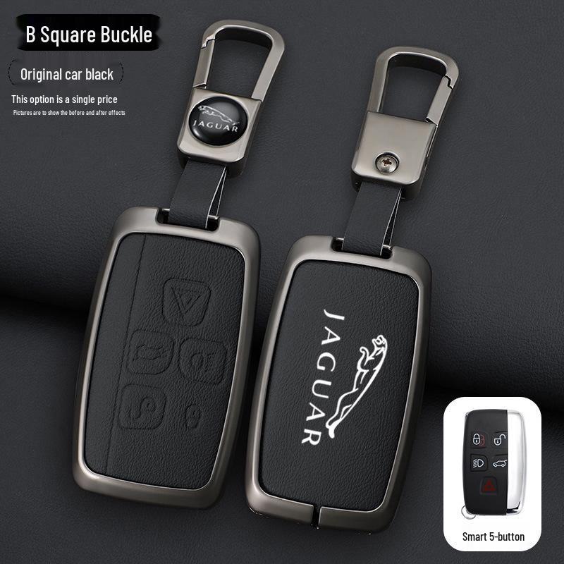 Jaguar XJ/XEL/XFL/FTYPE/EPACE Men's Leather Key Case with Metal Buckle