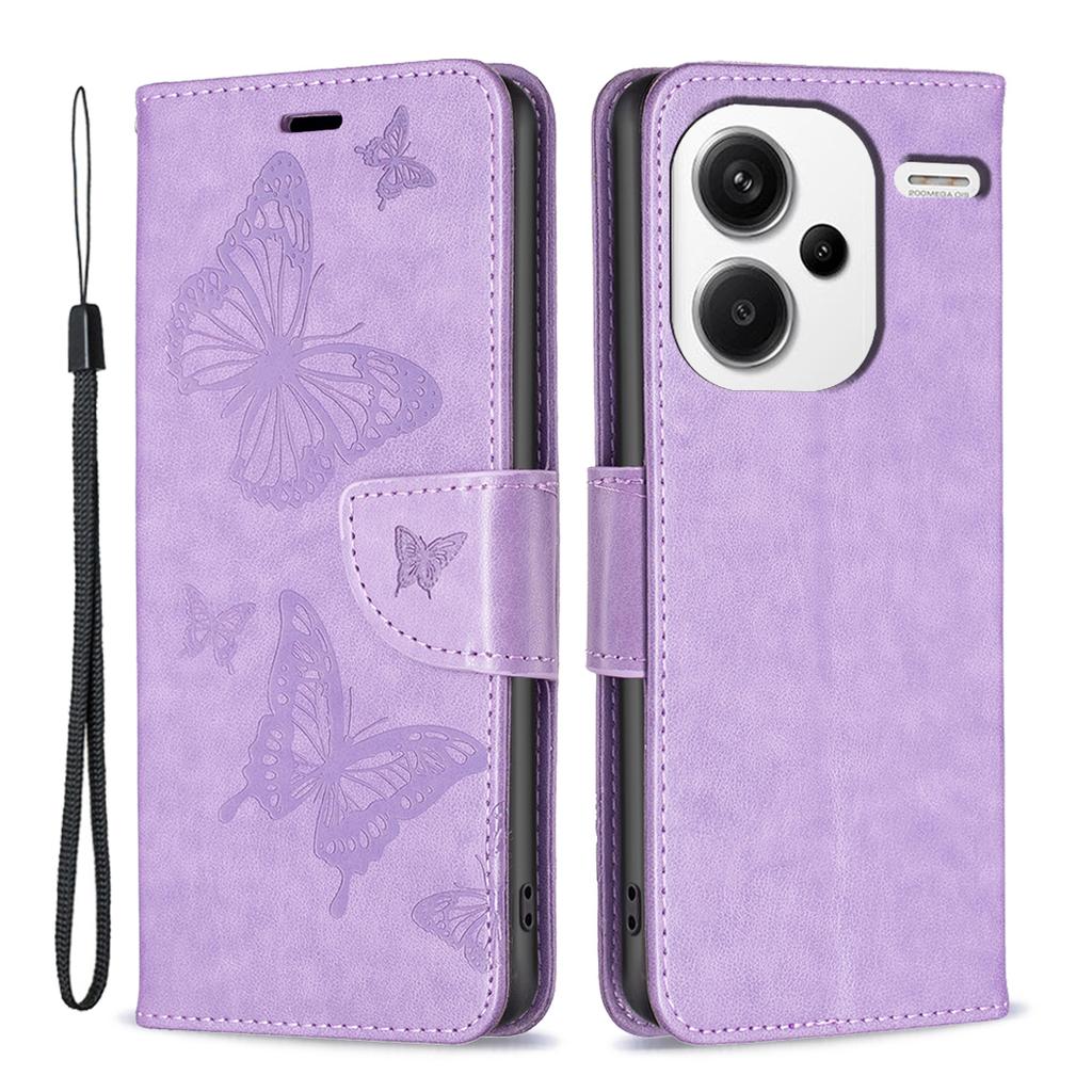 For Xiaomi Redmi Note 13 Pro+ 5G Leather Case with Wallet Stand Butterfly Imprinted