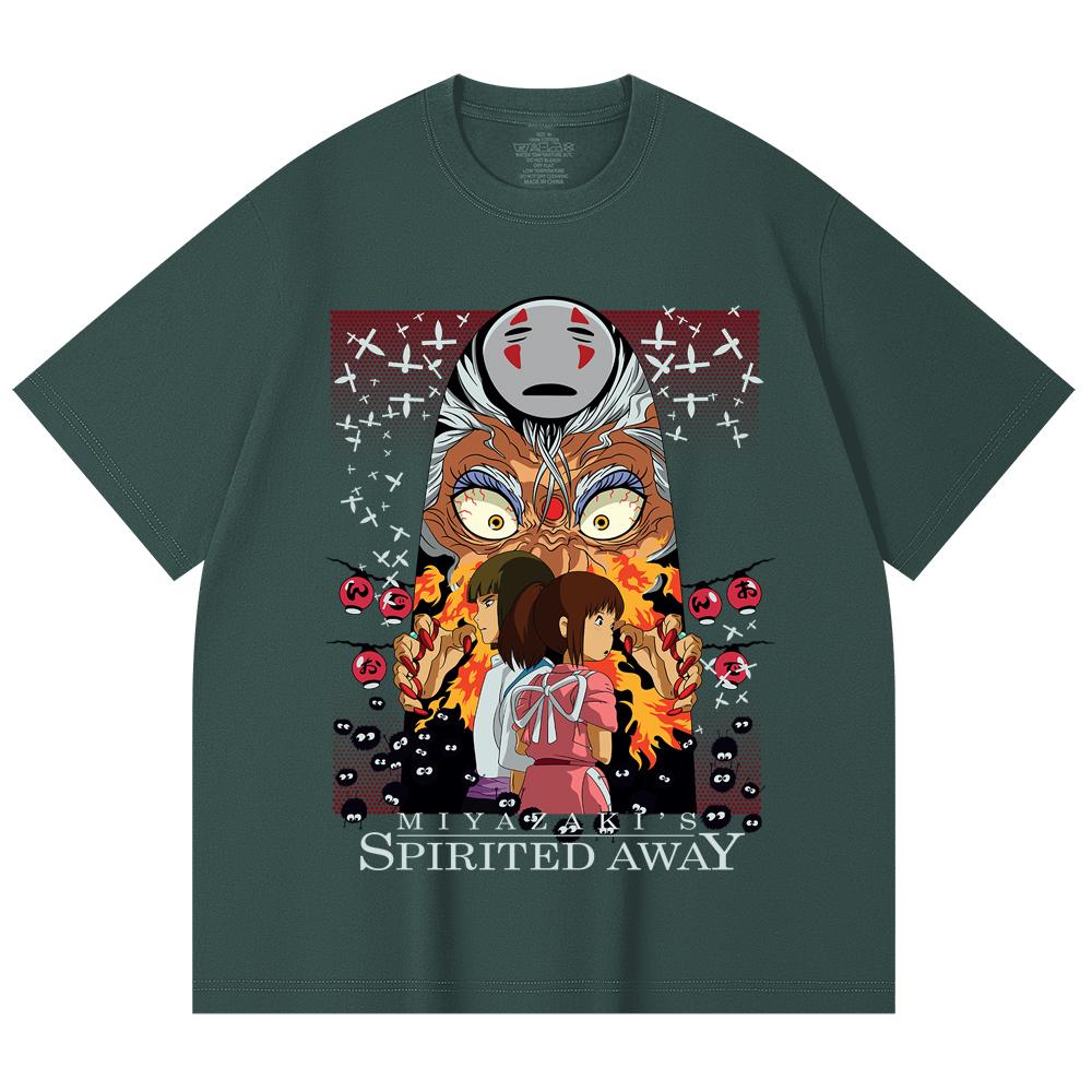 230 Gsm 100% Cotton Ghibli V1 Spirited Away Print Unisex Heavy Cotton T Shirt