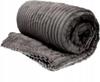 Blanket, coverlet made of microfiber, embossed stripes, 160x200, graphite, gray
