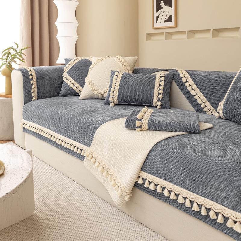 Neues Sofakissen Universal Rutschfest Zu Allen Jahreszeiten, Modern Schlicht High-End Leichter Luxus Chenille Stoffbezug Kissen