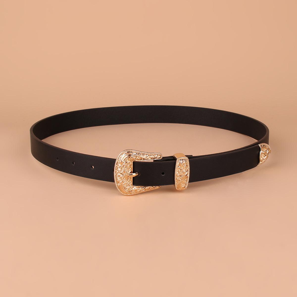 

Новый западный ремень с резной двойной пряжкой в стиле ренессанс ретро женский ремень 100cm