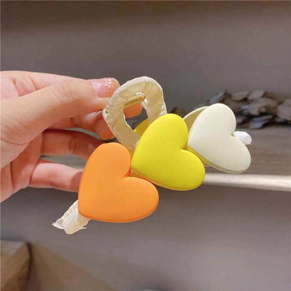 Ornements de Cheveux Vintage Grands Kaki Café Forme de Cœur Trois Cœurs Barrettes Pinces à Cheveux Pinces Crabe Style Coréen