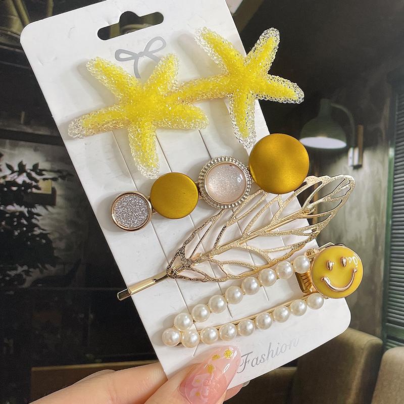 

1 комплект жемчужных заколок для волос для женщин корейские женские заколки для волос для девочек геометрические заколки-бабочки модные заколки-крабы боковая заколка аксессуары для волос