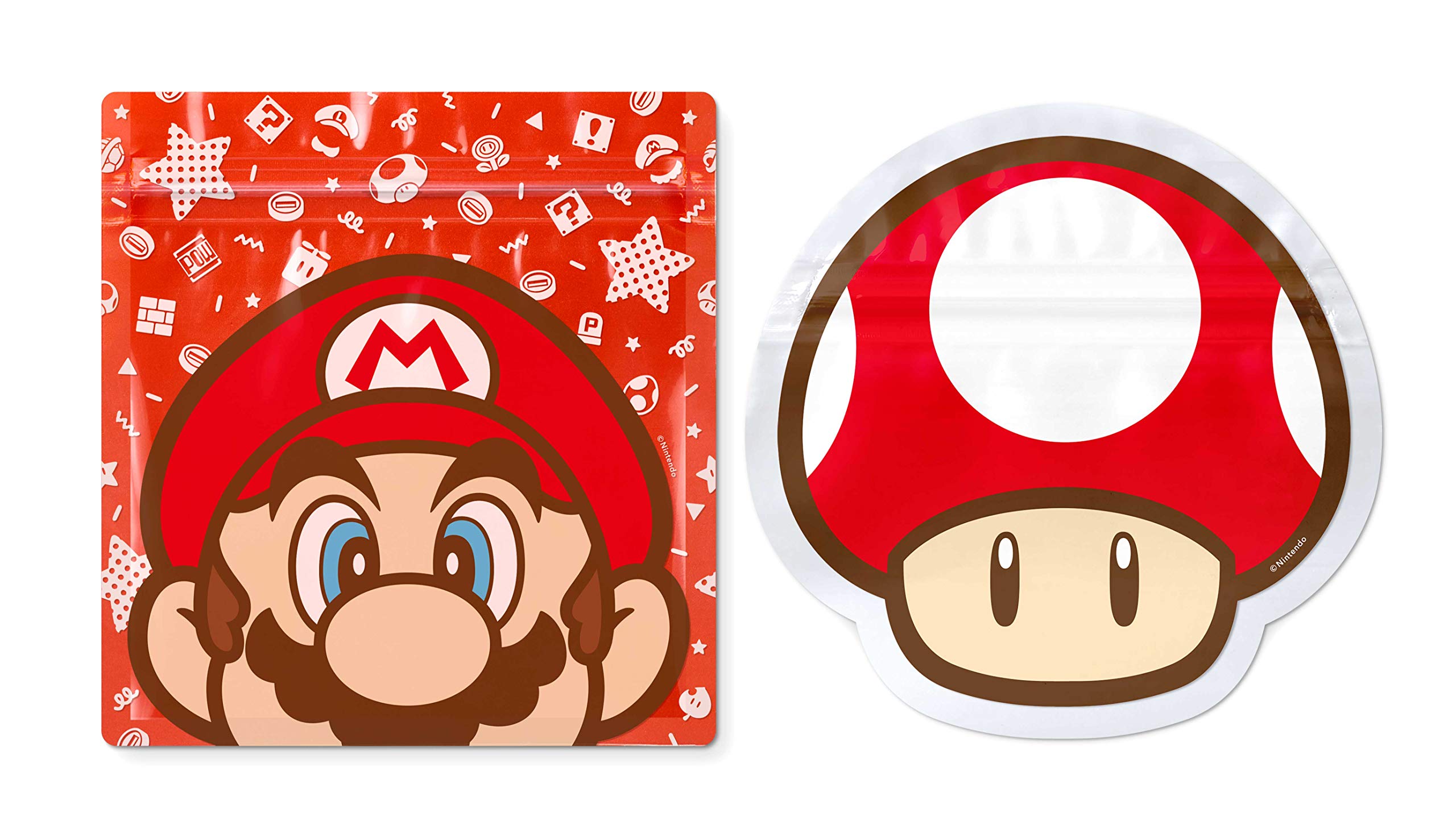 Nintendo Super Mario Home & Party Zipper Bag Mario Super Mushroom NSL-0107 Storage Pouch Reusable Kitchen Organizer Food Bag Cute Character Gift