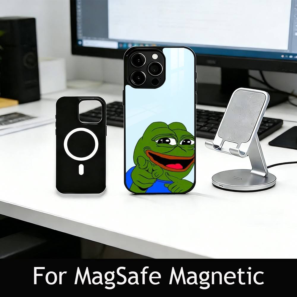 Sad Funny Frog Meme Phone Case For iPhone17,16,15,14,13,12,11 Plus,Pro Magnetic with Magsafe Wireless Charging