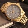 1pc Quartz Watch with Calendar Display Dial Set with Diamonds and Textured Design Fashionable Jewelry Accessories Dual Calend