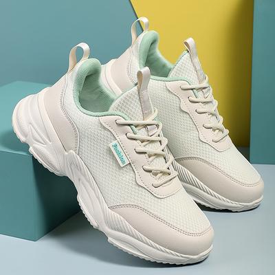Pantofi casual de damă din plasă 2024 Noi de primăvară Adidași respirabili din plasă Pantofi de alergare cu talpă moale cu șireturi ușori Zapatillas Mujer