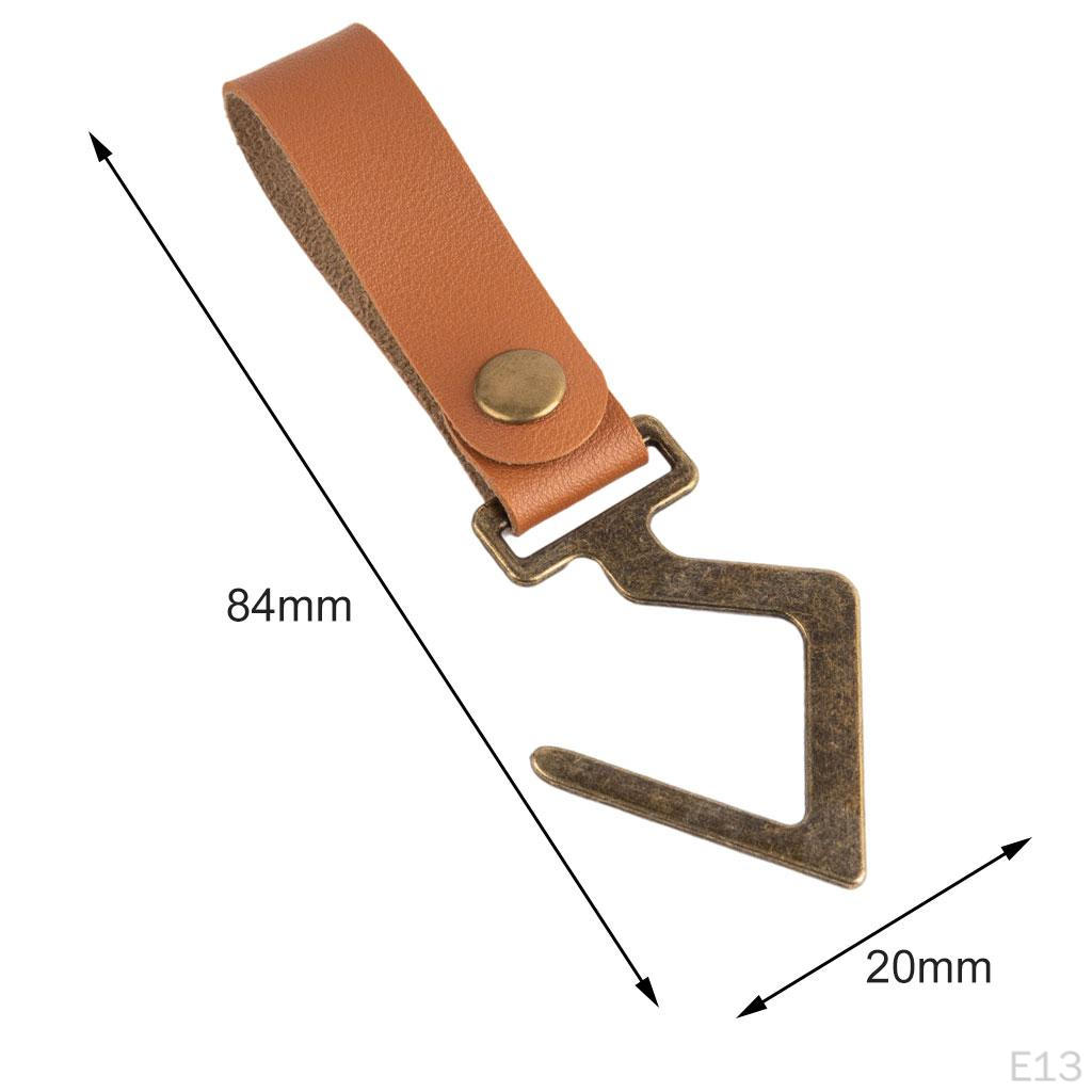 4 Pack Leather Strap Cookware Hanging Rack Hook Camping Outdoor Tools Towels Cups Hooks Hanger