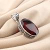 Mozambique Garnet Gemstone Silver Pendant 1.8" , 925 Sterling Silver Handmade Vintage Pendant For Women PP-71-3