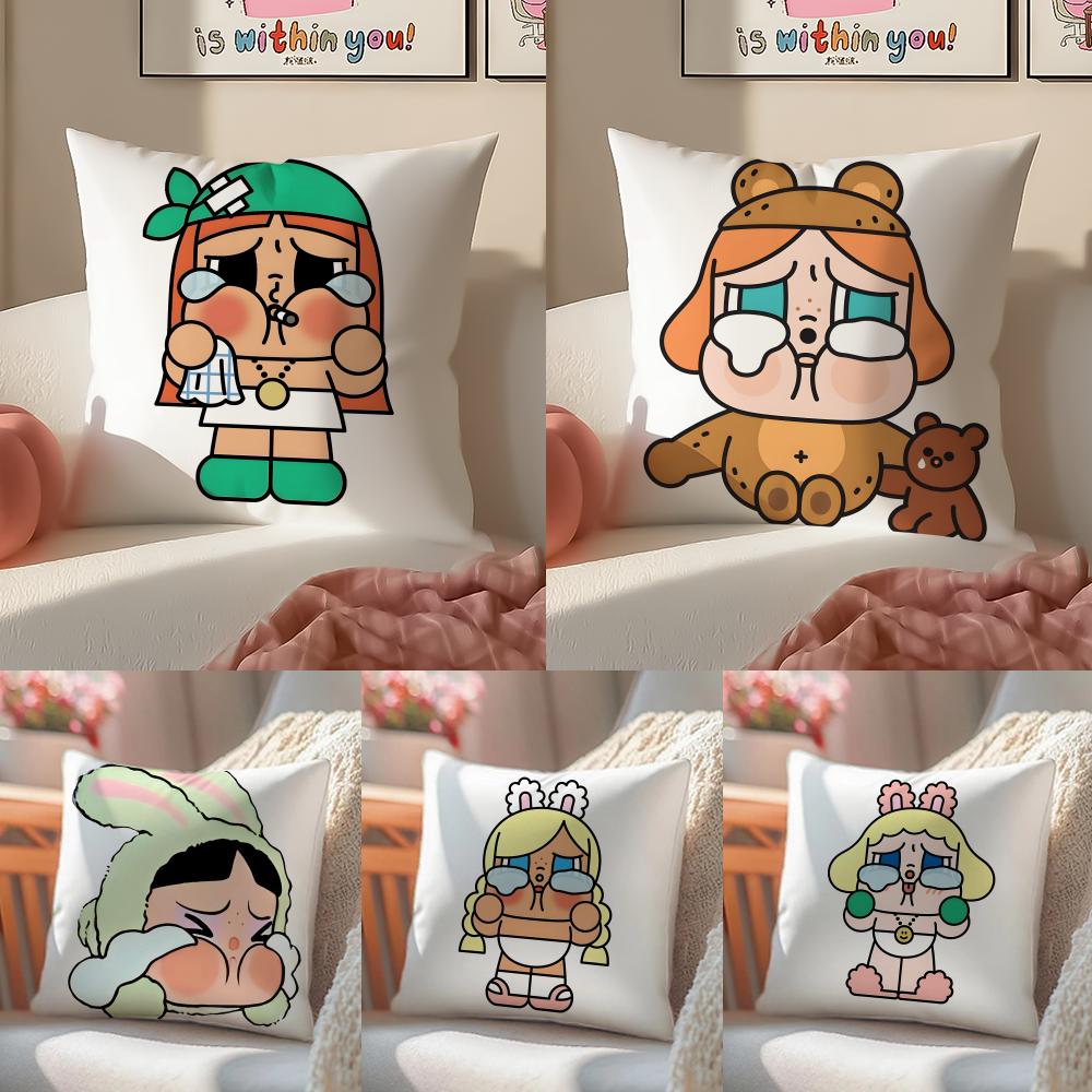 CRYBABY Fashion Brand Cute Pillow Case DoubleSided Plush Sofa Cushion Covers Organic Breathable Invisible Zipper