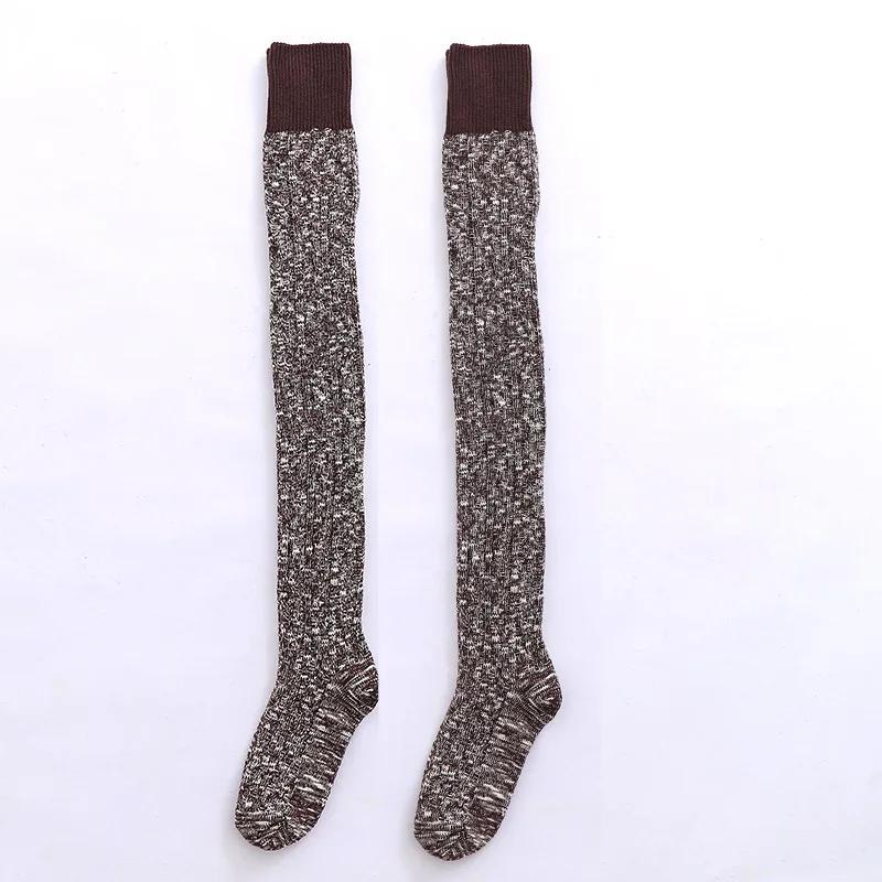 Calzini da donna sopra il ginocchio Calze Calde Invernali da Donna Ragazze Neri Lunghi fino alla coscia Lavorati a Maglia Cotone Spessi Nuovi Accoglienti