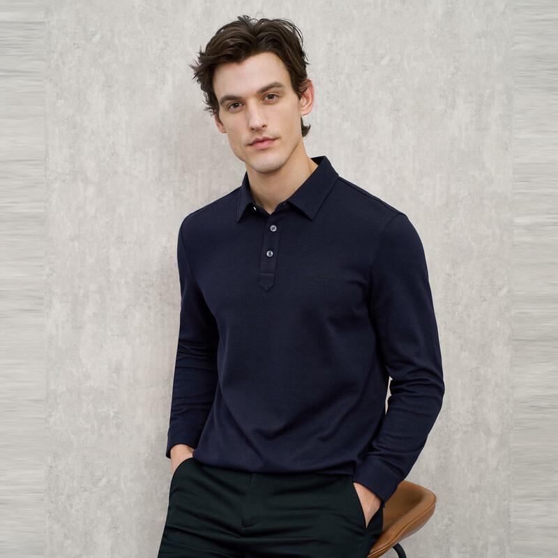 EMZ Men's Antibacterial Thermal Long-Sleeve Casual Polo Shirt