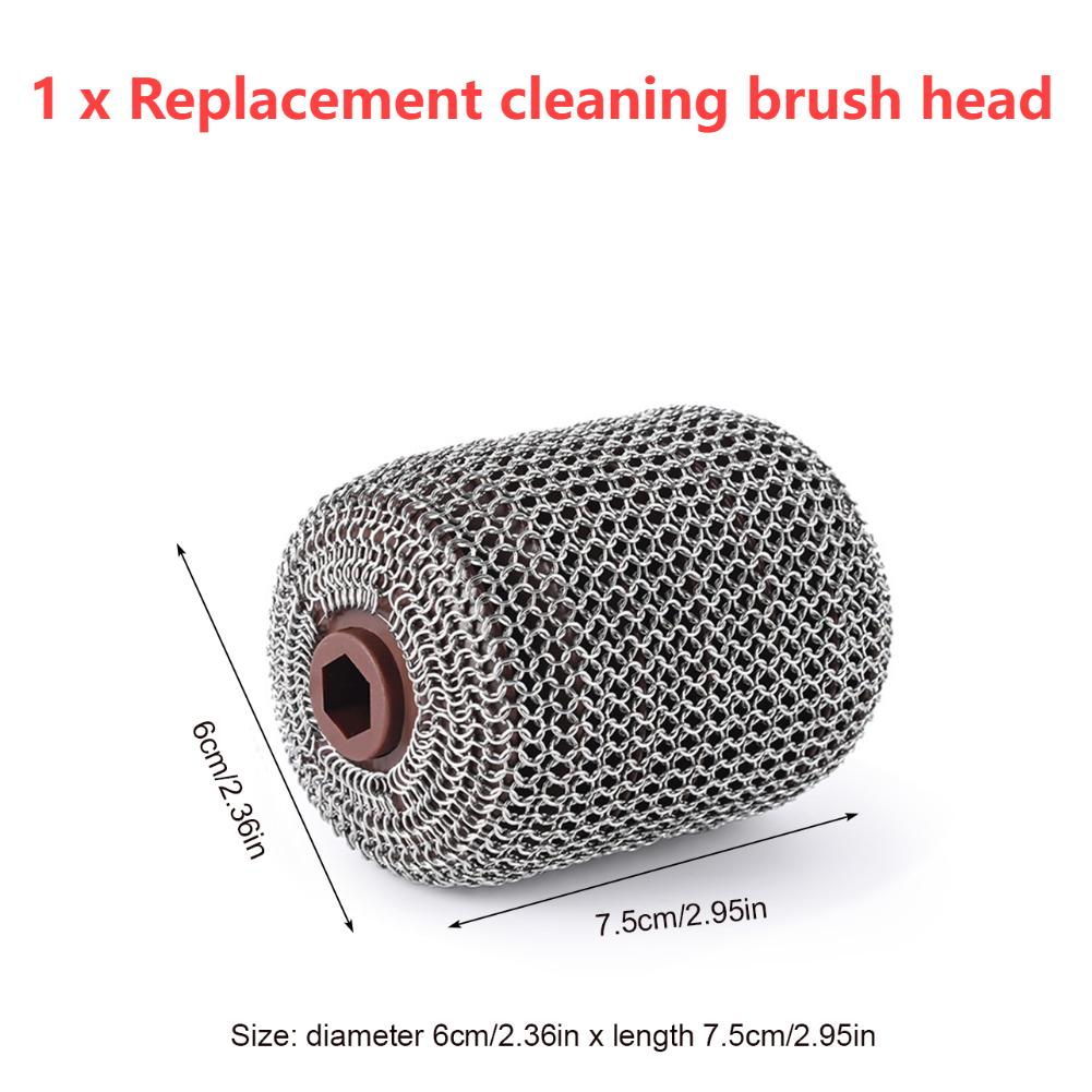 

Rechargeable Electric Stainless Steel Roller Grill Cleaner Brush Replaceable Brush Heads Home BBQ Accessoires with LED Lights