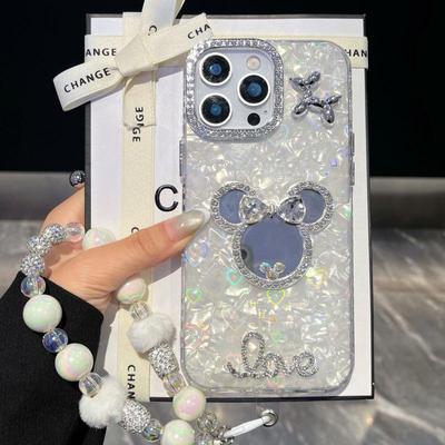 Glitter Shell Rhinestone Mirror Case for iPhone 17 Pro Max/Apple 14/15