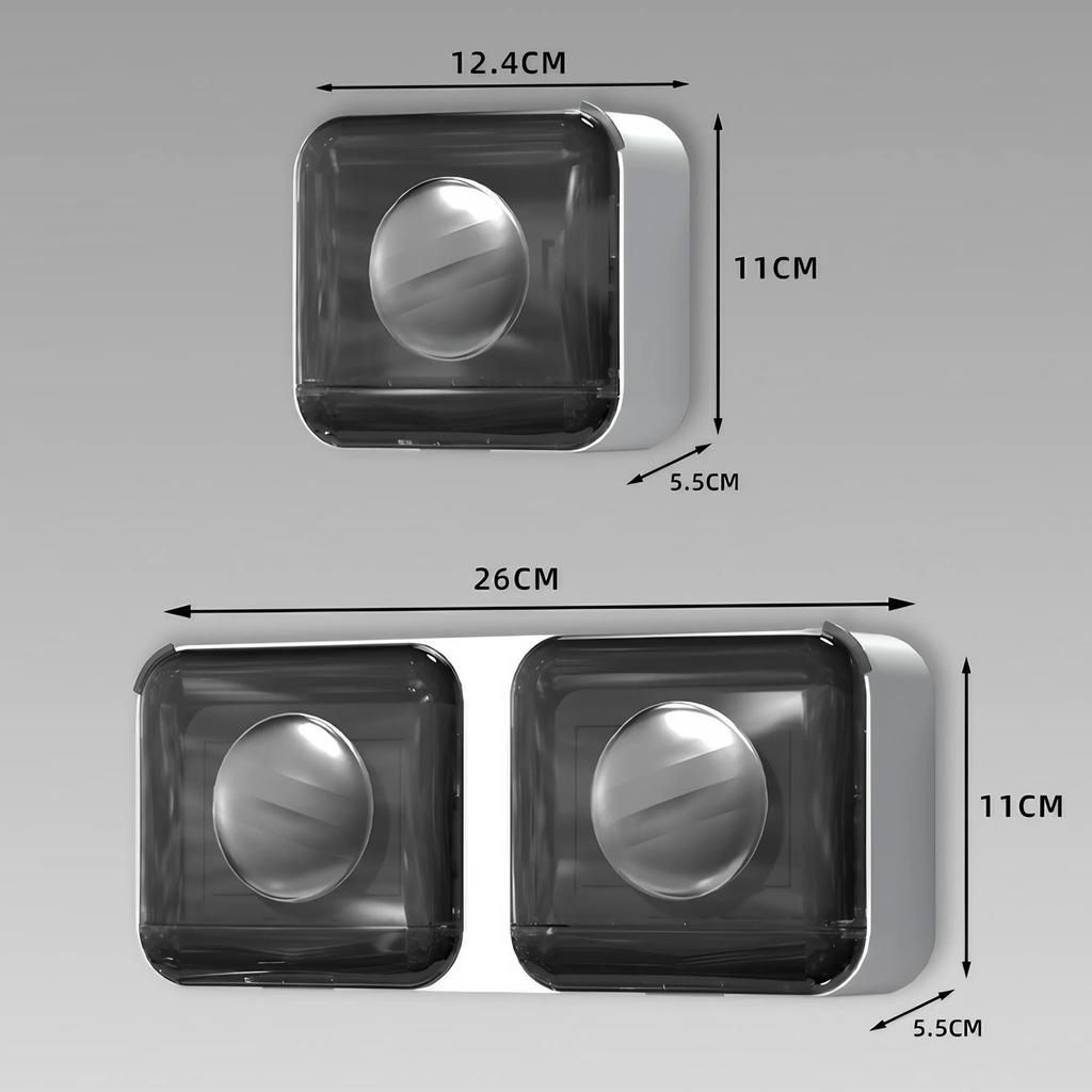 1PC Luxury Soap Dish Wall-Mounted Soap Box with Lid Suitable for Bathroom and Toilet No-Drill Drainage Design