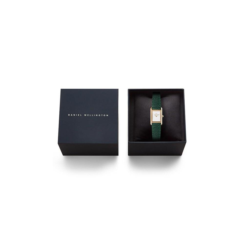 Daniel Wellington Women's Bound Mini Wristwatch 17x25.9 Black Lizard White G Fashionable Gift for Women 20s and 30s Lover Girlfriend