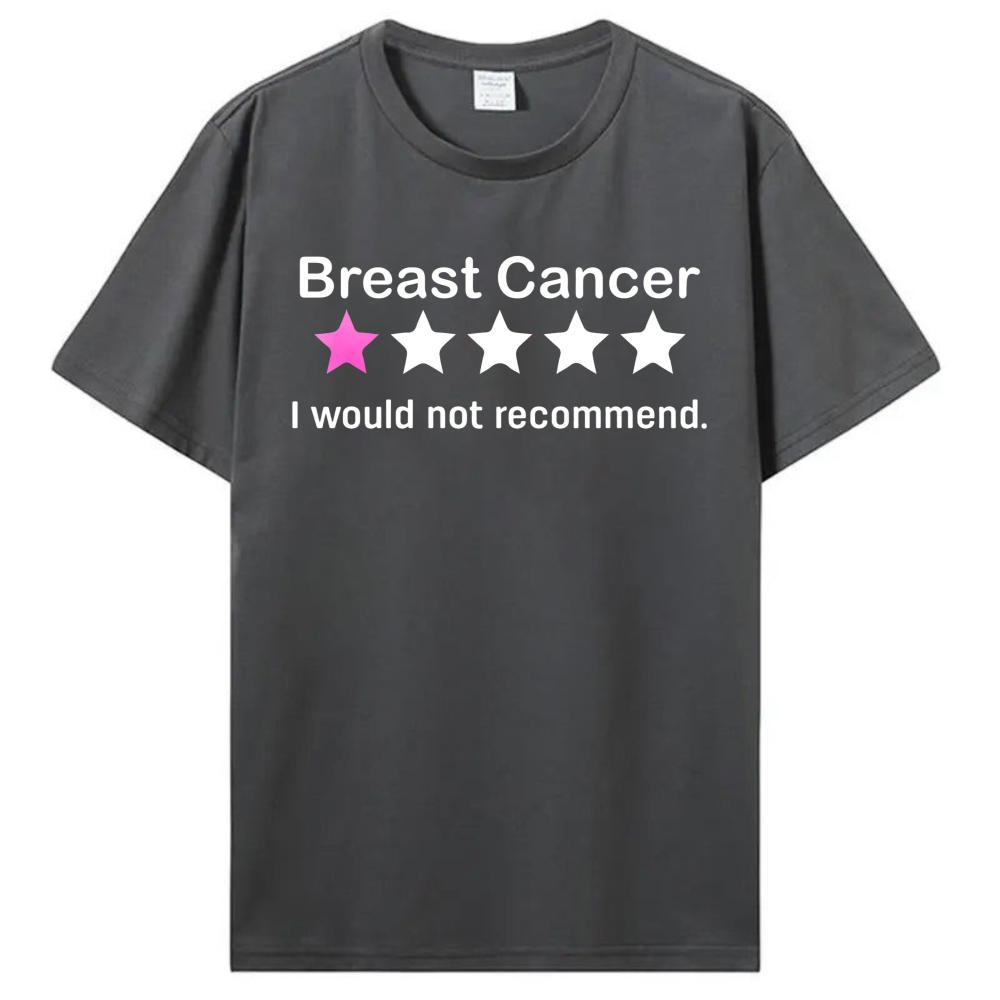 Funny Breast Cancer Awareness T-Shirt One Star Humorous Support Tshirt Women Funny Humor Graphic Tee Casual Cotton Summer Tops