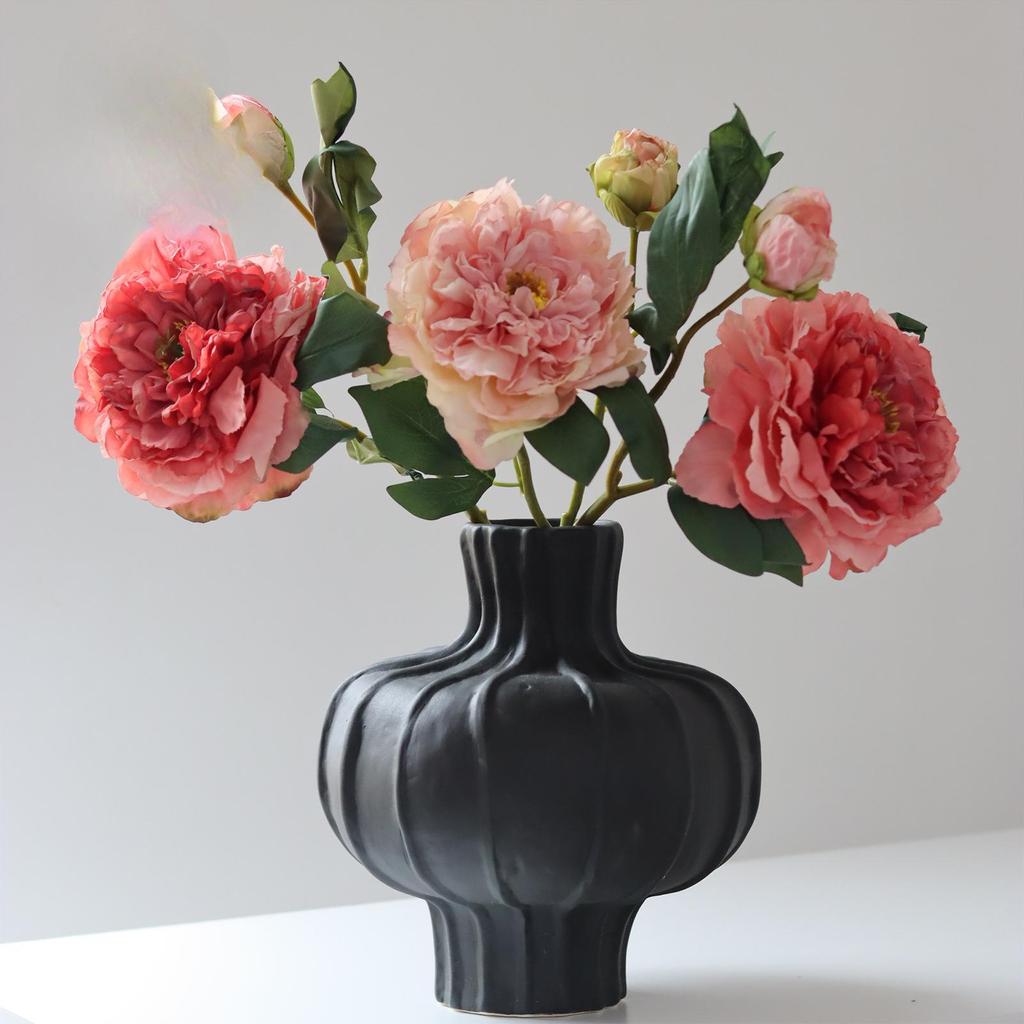 High-Quality Burnt Edge Silk Peony - Artificial Flower for Home Decor & Photography