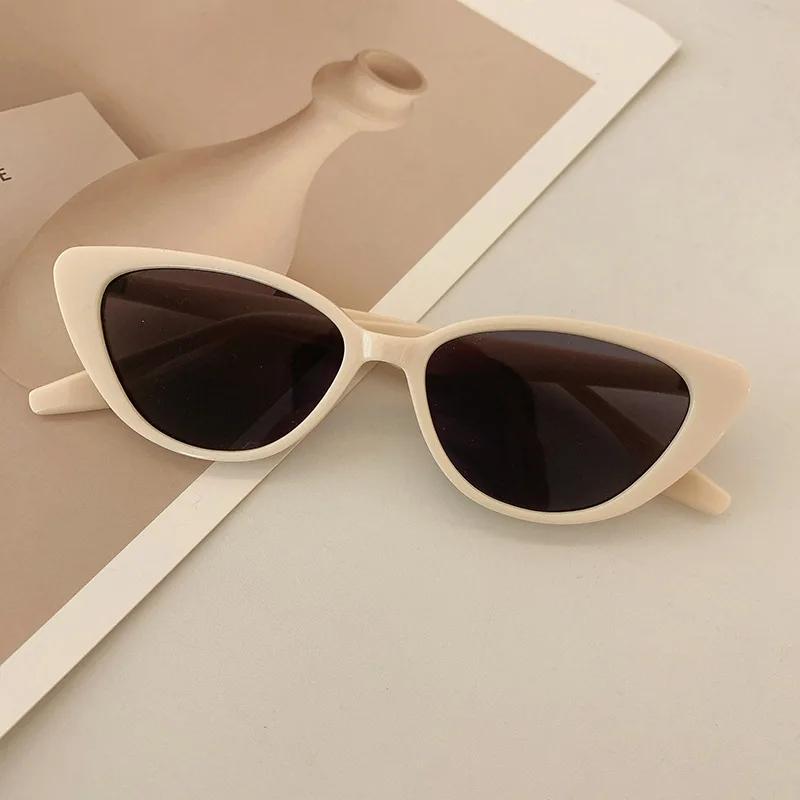 New Vintage High-End Women'S Sunglasses Women Brown Kitten Eye Sun Glasses Lady Brand Designer Glasses Uv400