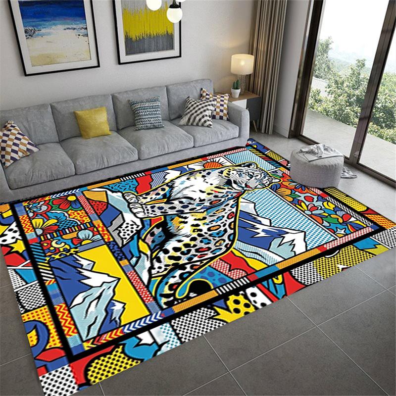 2025 New Snow Leopard Animal Carpet Rug for Living Room Bedroom Home Sofa Decoration,Kids play Non-slip Floor Mat103