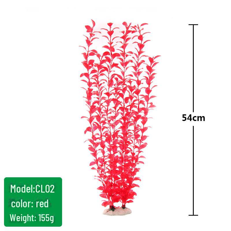 Fish Tank Scenic Background with Decorative Artificial Water Plants, 50cm High