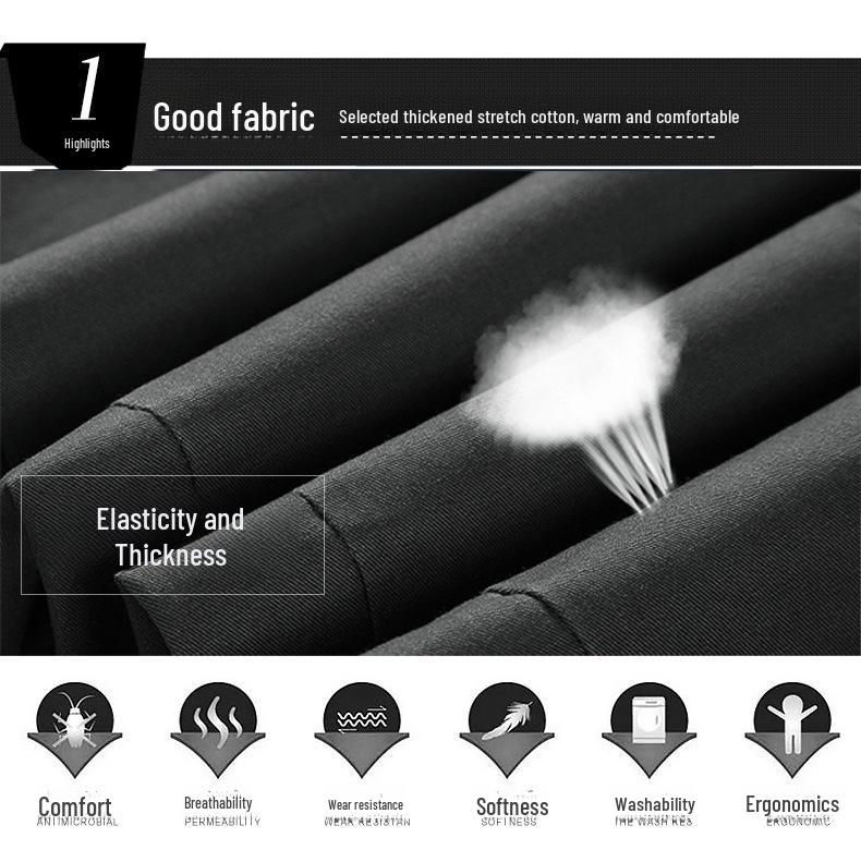 Men's & Women's Full Elastic Black Stretch Chef Pants for Kitchen, Catering, Waitstaff, and Cleaning.