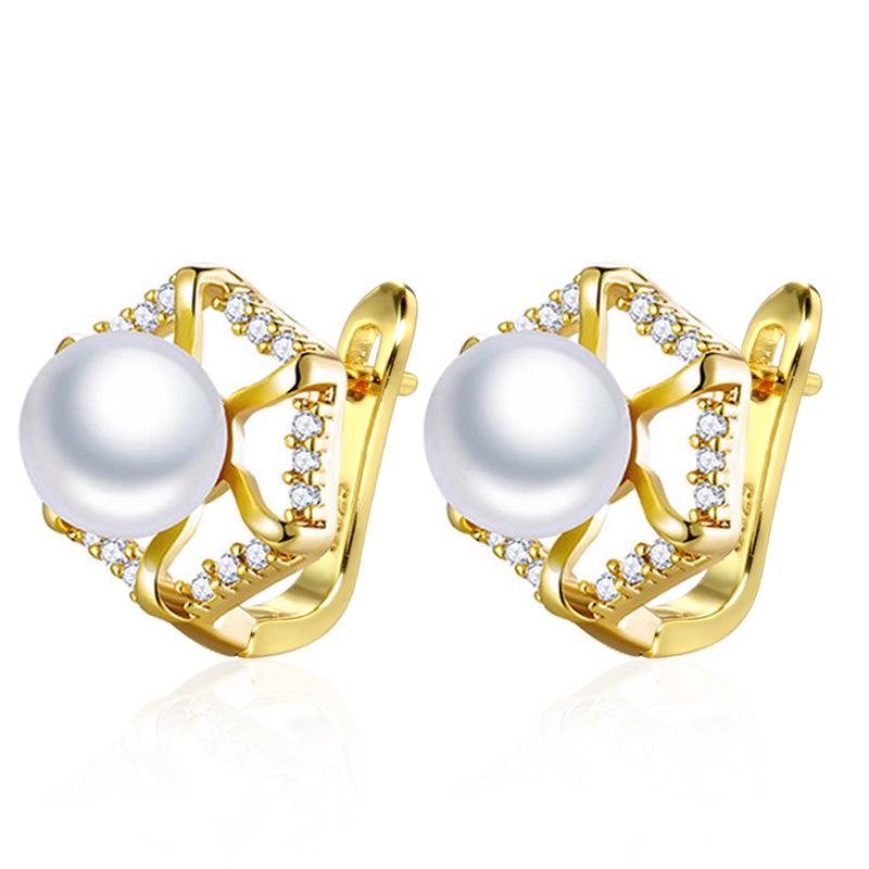 Black Zircon Flower Earrings: Korean 585 Rose Gold Ear Clips, Trendy Cold Style for Women