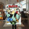1PC Popeye Print Flannel Blanket, High quality Comfortable for All Seasons, Home Decor, Warmth and Comfort, Perfect for Christmas Gifts