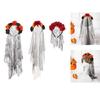 Delicate Rose HairBand Black Headdress Mysterious Rose Hairband with Black Headdress for Halloween Parties Costume