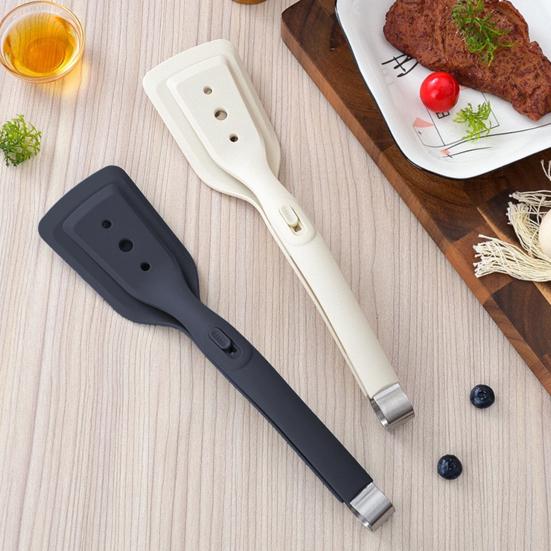 2-In-1 Silicone Spatula Tongs Heat-Resistant Food Turner And Tongs Non-stick Cookware Spatula for Flipping Fish Steak Pancakes