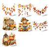 Creative Soft Decoration Gifts Autumn Maple Leaf Pinecone Scarecrow Pumpkin Static Window Clings, Waterproof PVC Indoor Outdoor Glass Decor