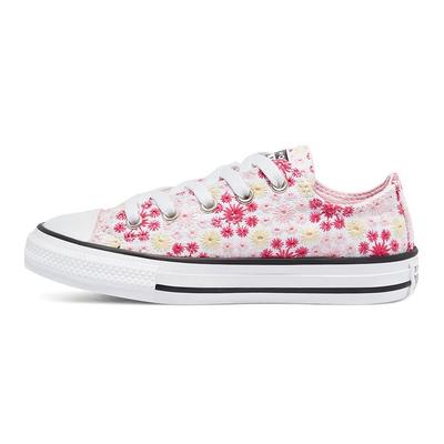 Chuck Taylor All Star Low Top Kids Canvas Shoes Embroidered Pink And White Kids Sneakers 671287C