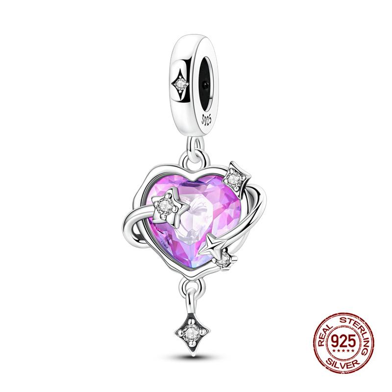 New In Original Charms Copper Cute Panda Holding Heart-Shaped Charms Beads Fit 3Mm Original Bracelet Women Diy Jewelry Gifts