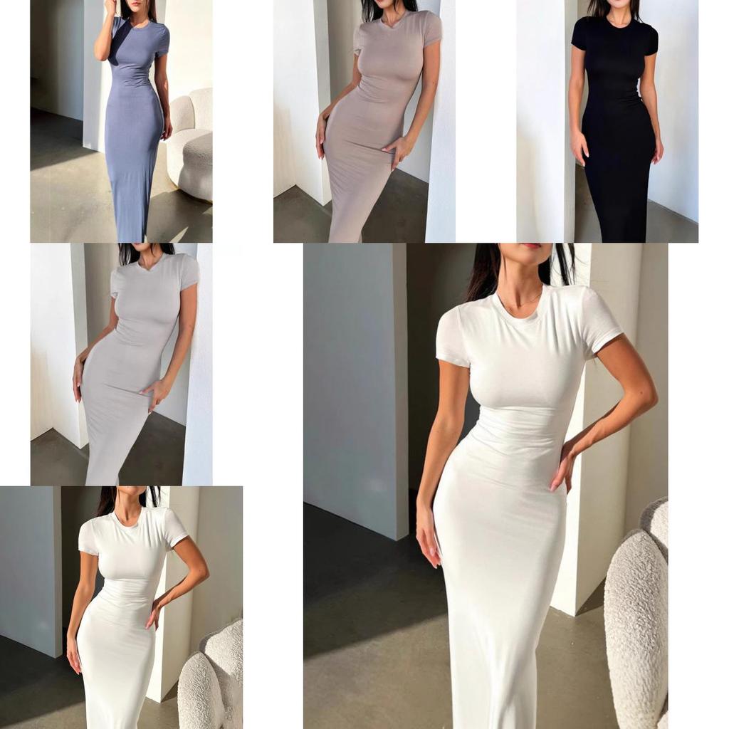 Elegant Summer Dress For Women With Spliced Design And High Waist For Casual Wear