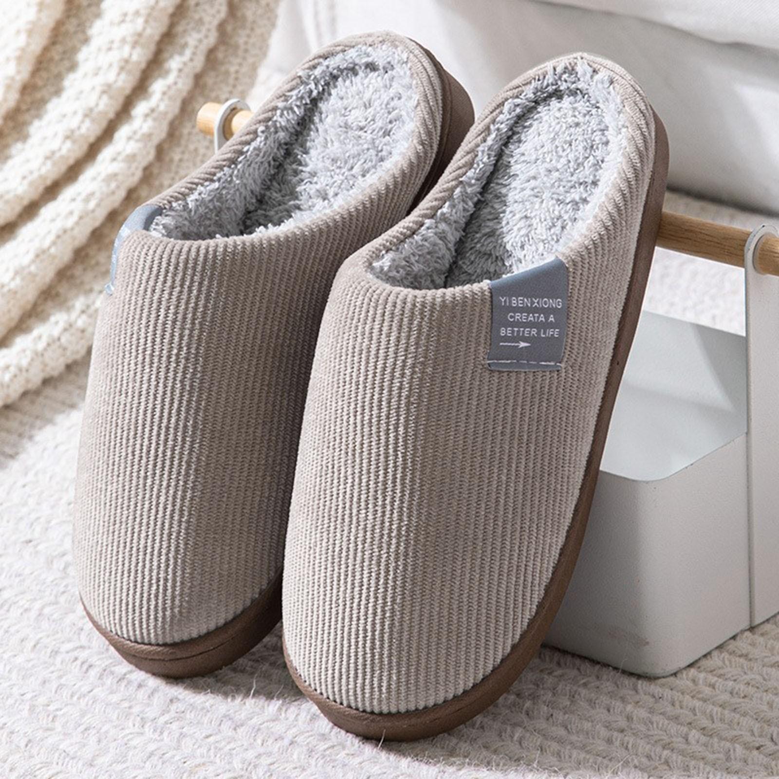 

Couple s Winter Velvet Thick,soled Non, Indoor And Outdoor Slippers 40 кавовий