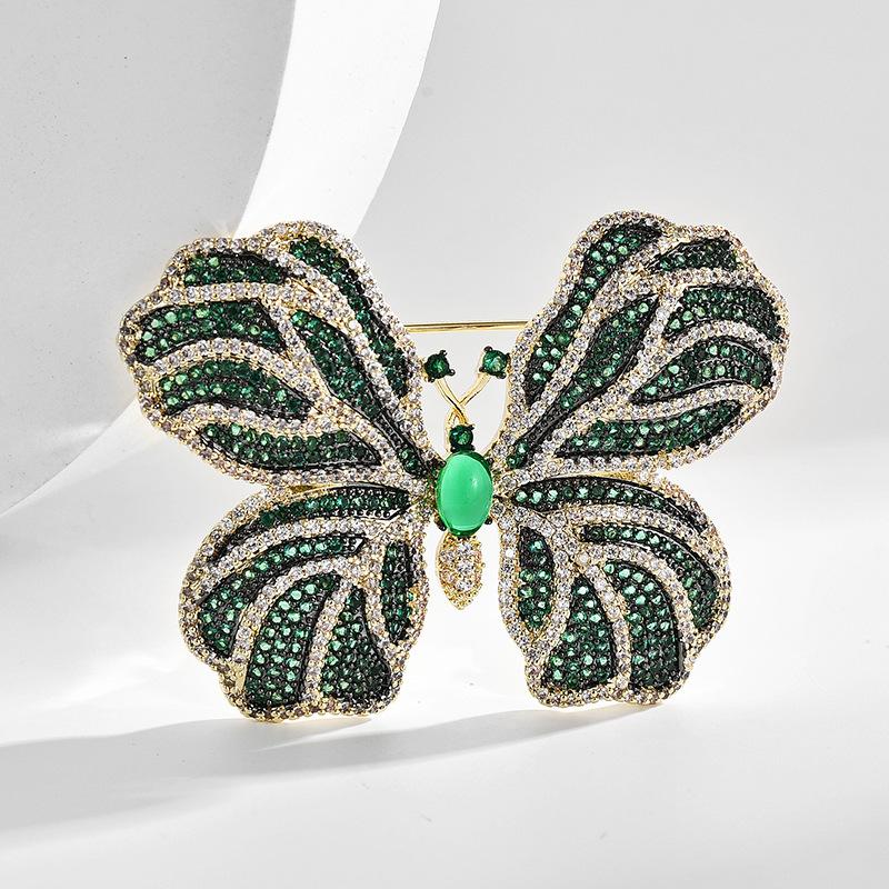 

Осенняя Новая Изысканная Брошь-Бабочка с Кубическим Цирконием, Брошь-Бабочка Цветок Зеленое Платье с Кардиганом