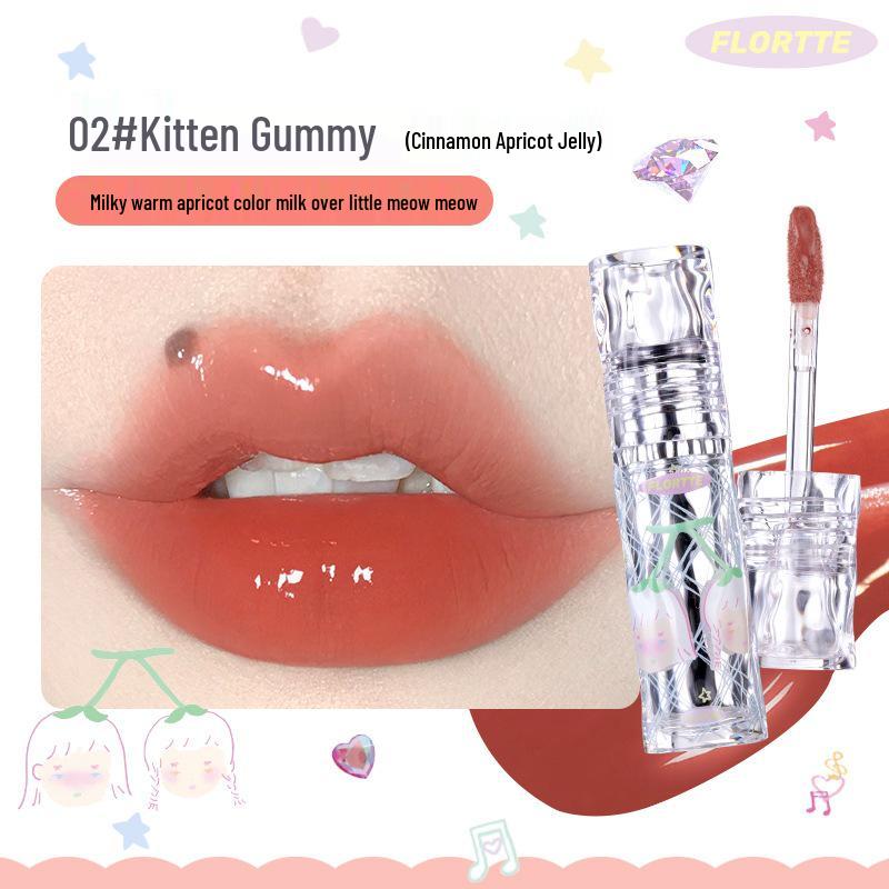 FLORTTE Girls' Dormitory Watery Light Lip Lacquer - So Beautifully Amelia: Transfer-resistant Mirror Gloss