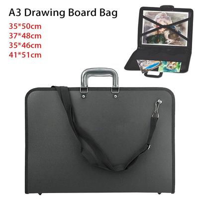 Weather Resistant Zipper Closure Large Capacity Art Portfolio Case With Shoulder Strap Top Handle Artist Painting Accessory
