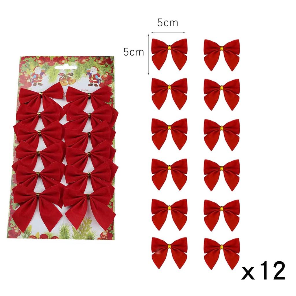

Wholesale Christmas Tree Ornaments Pack Of 12 Red Gold And Silver Bow Decorations StyleA