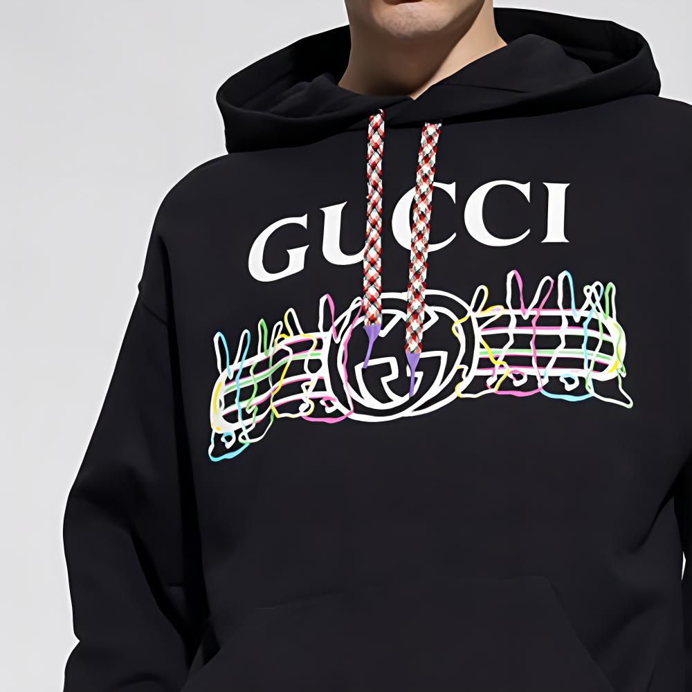 Gucci Graffiti Logo-print Hoodie 726468-XJE56-1060