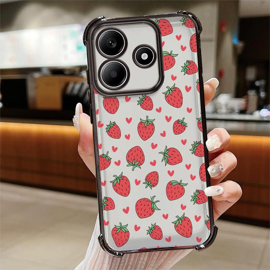 Cartoon Strawberry Pattern Phone Case for Redmi Note 12 Pro 14 10 Pro 11 10 Lite 10s 13 9Pro 11s 9S Soft Cover