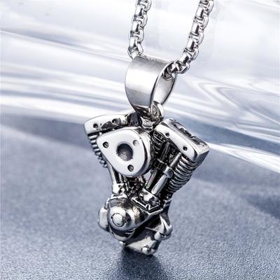 Motorcycle Heart Titanium Steel Necklace Men's Retro Versatile Hip Hop Trendy Versatile Accessories