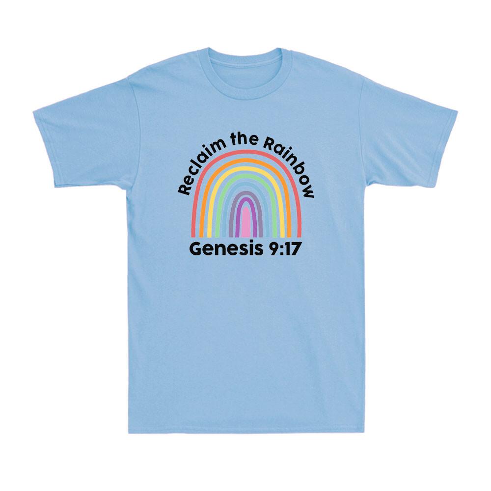 Reclaim the Rainbow Shirt Funny Rainbow Genesis 9:17 Christian Men s T-Shirt XL