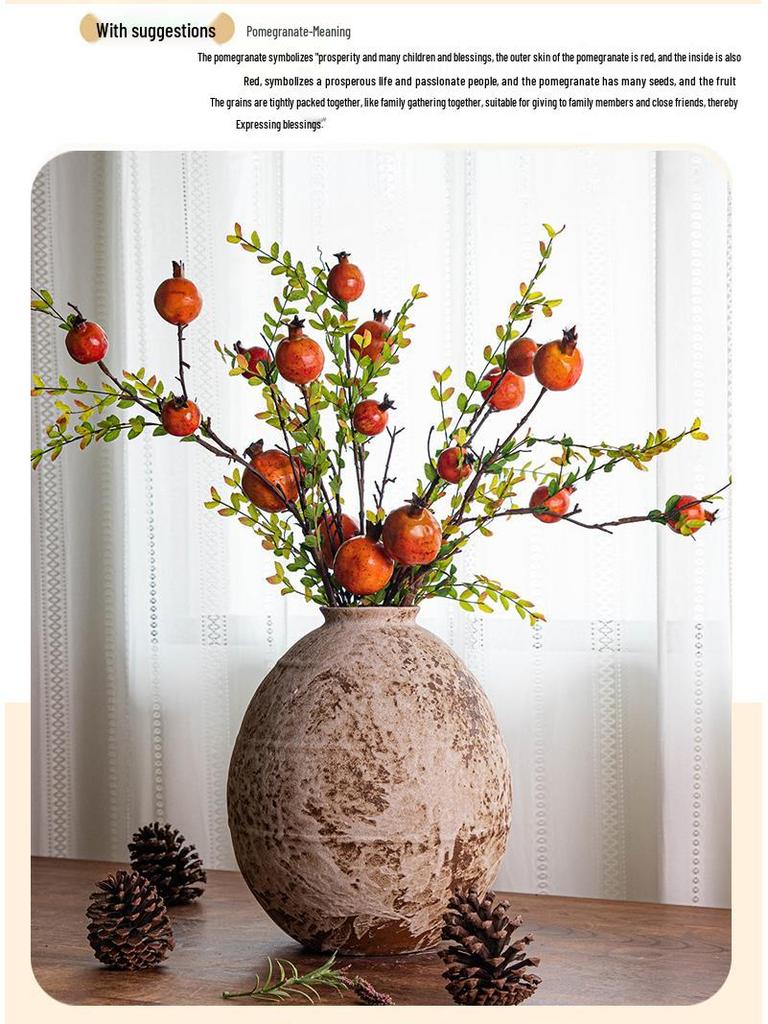 Wabi-Sabi Style Jingdezhen Ceramic Vase - Retro Coarse Pottery Centerpiece Jar